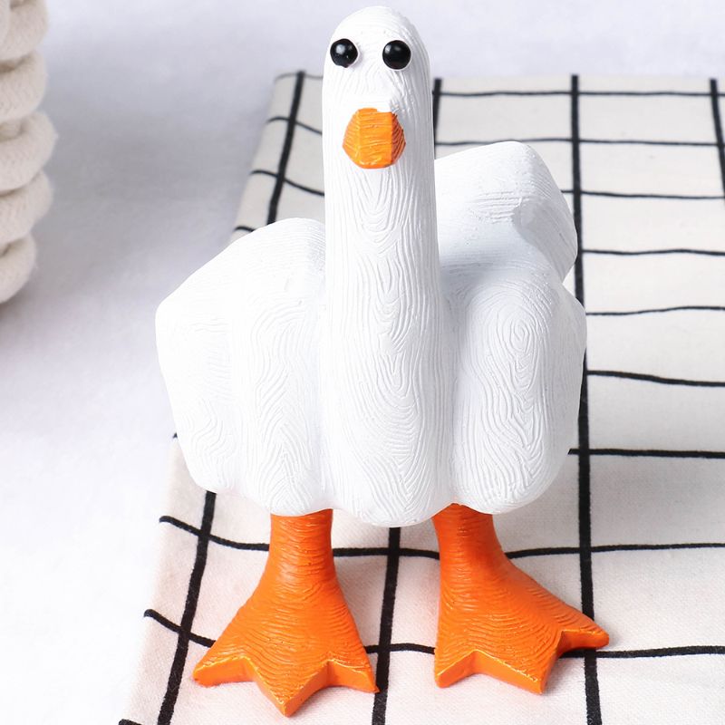 Birthday,Personalized,Friendship Gifts,Middle Finger Duck Desktop Mini Ornament - Creative Resin Crafts